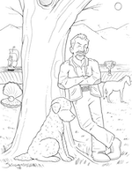 Steinbeck and Charley Coloring Page